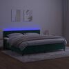 vidaXL Letto a Molle con Materasso e LED Verde Scuro 200x200cm Velluto