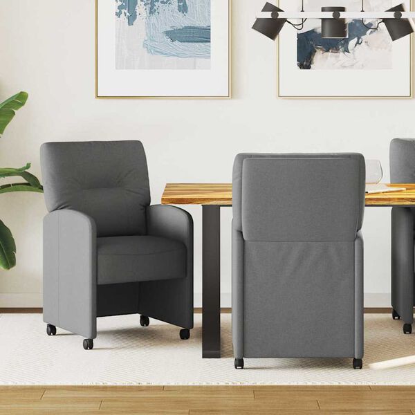 vidaXL Sedie da pranzo 2 pcs Grigio scuro 57 x 67 x 95 cm Tessuto