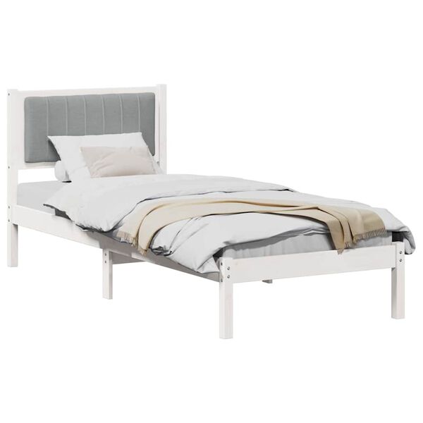 vidaXL Letto con Testiera Rivestita Grigio chiaro 80 x 200 cm