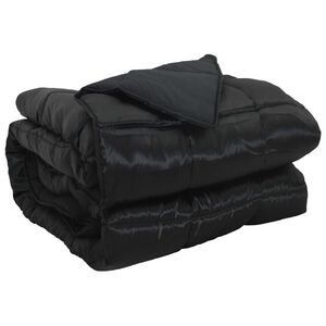 vidaXL Piumone Completo Annuale Nero 135 x 200 cm Satin e Micropile