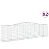 vidaXL Cesti Gabbioni ad Arco 2 pz 400x50x100/120 cm Ferro Zincato