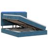 vidaXL Letto con contenitore LED e materasso Blu Scuro 180 x 200 cm