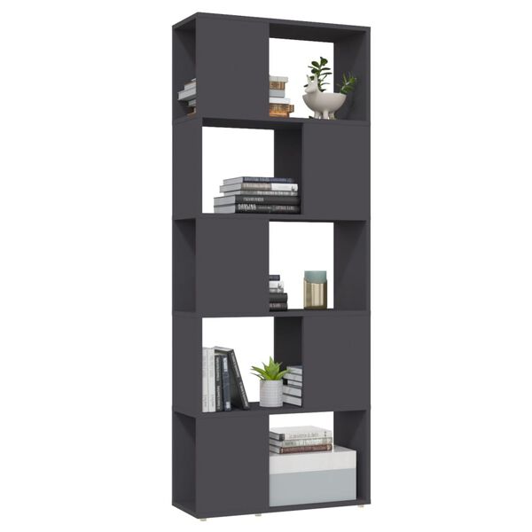vidaXL Libreria/Divisorio Grigio 60x24x155 cm in Truciolato
