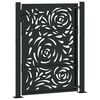 vidaXL Cancello da giardino nero 100x125 cm in acciaio con design a fiamma