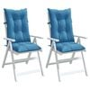 vidaXL Cuscini Sedia Schiena Alta 2 Blu M&eacute;lange 120x50x7 Tessuto