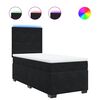 vidaXL Giroletto a Molle con Materasso Nero 90x190 cm in Velluto