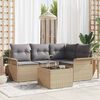 vidaXL Set Divano da Giardino con archiviazione 5 pcs Beige polyrattan