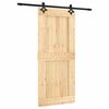 vidaXL Porta Scorrevole con Set Hardware 90x210 cm Legno Massello Pino