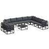 vidaXL Set Divano da Giardino 11 pz Nero Alluminio