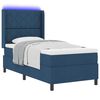 vidaXL Letto a Sorgente LED con materasso Blu 100 x 200 cm Tessuto