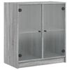 vidaXL Mobile con Ante in Vetro Grigio Sonoma 68x37x75,5 cm