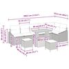 vidaXL Set Divano da Giardino con cuscino 9 pcs Nero e Crema