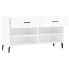 vidaXL Panca Porta Scarpe Bianco Lucido 102x35x55 cm Legno Multistrato
