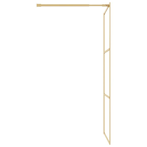 vidaXL Parete per Doccia Walk-in Vetro Trasparente ESG 100x195 cm Oro