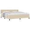 vidaXL Letto a molle con testiera Crema 200 x 200 cm Tessuto