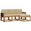 vidaXL Set di divani da esterno con cuscino 4 pcs Naturale