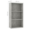 vidaXL Libreria 3 Ripiani Grigio Cemento 60x30x114cm Legno Multistrato
