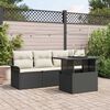 vidaXL Set Divano da Giardino con cuscino 5 pcs Nero polyrattan