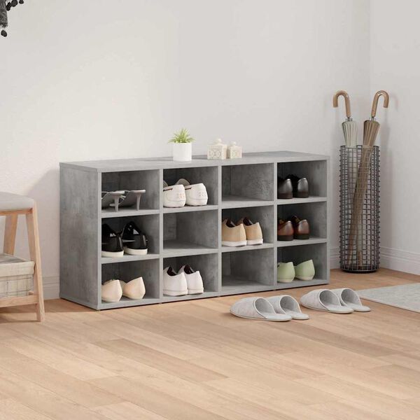 vidaXL Mobile per scarpe Grigio cemento 103 x 30 x 51 cm