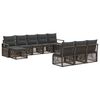 vidaXL Set Divano da Giardino 10 pz 10-Posti Grigio polyrattan