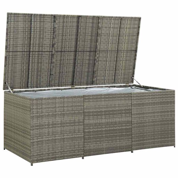 vidaXL Baule da Giardino in Polyrattan 180x90x70 cm Grigio