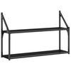 vidaXL Scaffale a Parete 2 Ripiani Nero 80x21x51 cm Legno Multistrato