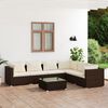 vidaXL Set Divani da Giardino 7 pz con Cuscini in Polyrattan Marrone
