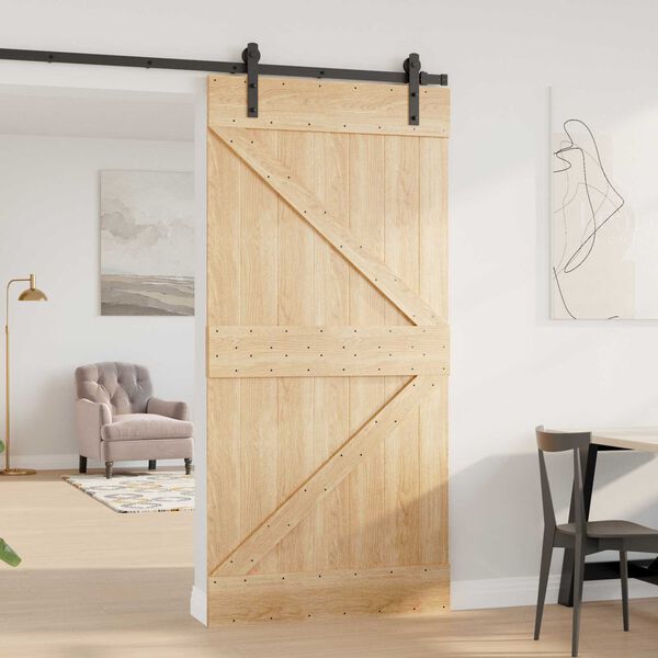 vidaXL Porta NARVIK Naturale 100 x 210 cm Legno di pino solido