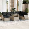 vidaXL Set Divano da Giardino 9pz con Cuscini Grigio Chiaro Polyrattan