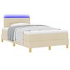 vidaXL Letto a Sorgente LED con materasso Crema 120 x 200 cm Tessuto