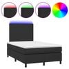 vidaXL Giroletto a Molle con Materasso e LED Nero 120x200cm Similpelle