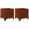 vidaXL Fioriere da Giardino 2 pz 30x30x30 cm in Acciaio Corten