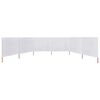 vidaXL Paravento a 6 Pannelli in Tessuto 800x160 cm Bianco Sabbia