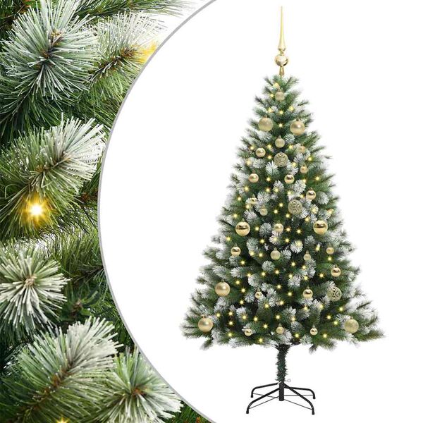vidaXL Albero di Natale artificiale a cerniera con neve fioccata