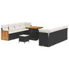 vidaXL Set Divano da Giardino 12 pcs Nero e Crema polyrattan
