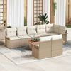 vidaXL Set Divano da Giardino con cuscino 9 pcs Beige polyrattan