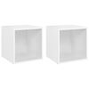 vidaXL Mobili Porta TV 2 pz Bianco 37x35x37 cm in Legno Multistrato