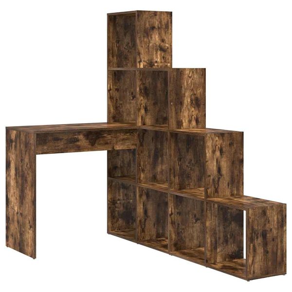 vidaXL Scrivania ad angolo Rovere fum&eacute; 101,5 x 149,5 x 149,5 cm