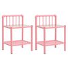 vidaXL Comodini 2 pz Rosa e Trasparente in Metallo e Vetro