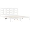 vidaXL Giroletto Bianco in Legno Massello 180x200 cm Super King