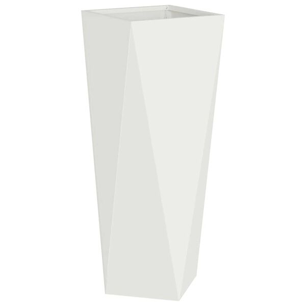 vidaXL Fioriera Bianco 30 x 30 x 75 cm Acciaio