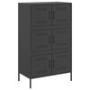 vidaXL Credenza Nera 68x39x113 cm in Acciaio