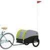 vidaXL Rimorchio da Bici Nero e Verde 45 kg in Ferro