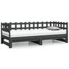vidaXL Dormeuse Estraibile Grigia 2x(90x200) cm Legno Massello di Pino