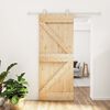 vidaXL Porta Scorrevole con Set Hardware 85x210 cm Legno Massello Pino