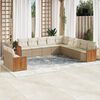 vidaXL Set Divani da Giardino 11 pz con Cuscini Beige in Polyrattan