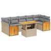 vidaXL Set Divano da Giardino 8 pz con Cuscini Beige in Polyrattan