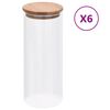 vidaXL Barattoli di Vetro con Coperchio in Bamb&ugrave; 6 pz 1000 ml