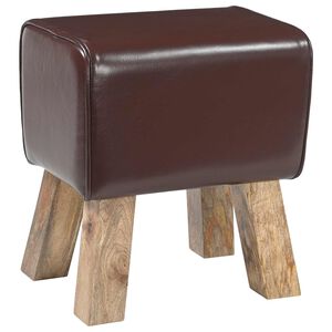 vidaXL panchina 40 x 30 x 45 cm Pelle Vera Marrone Scuro