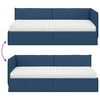 vidaXL Struttura Letto Angolare con Materasso 2 pcs Blu Velluto